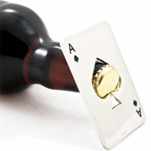 Metal Ace of Spades Playing Card Bottle Opener